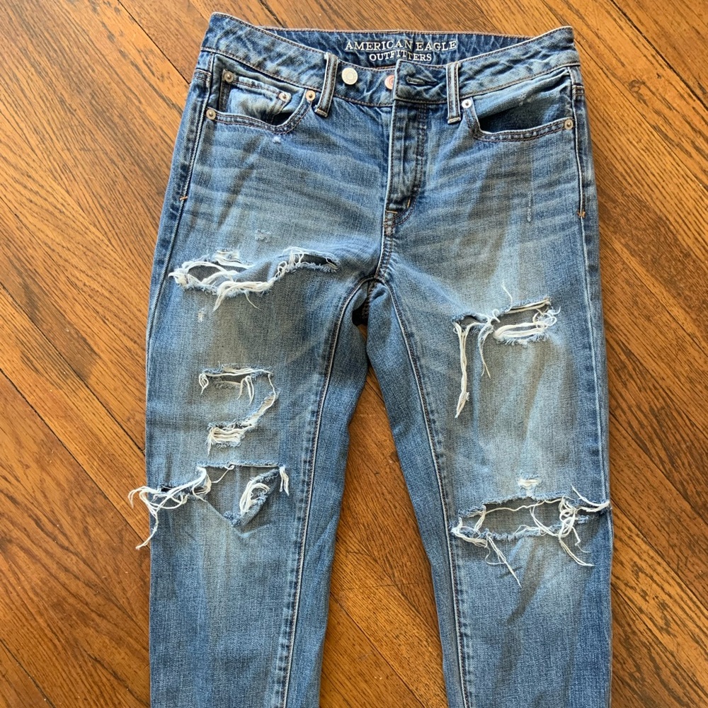 American Eagle Ripped Boyfriend Jeans